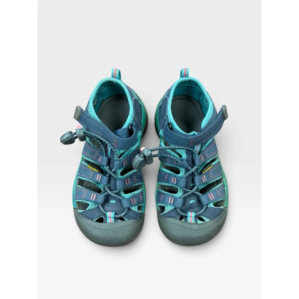 KEEN Newport H2 Kids Size 12 Teal Blue Pink Water Hiking Sport Sandals Washable